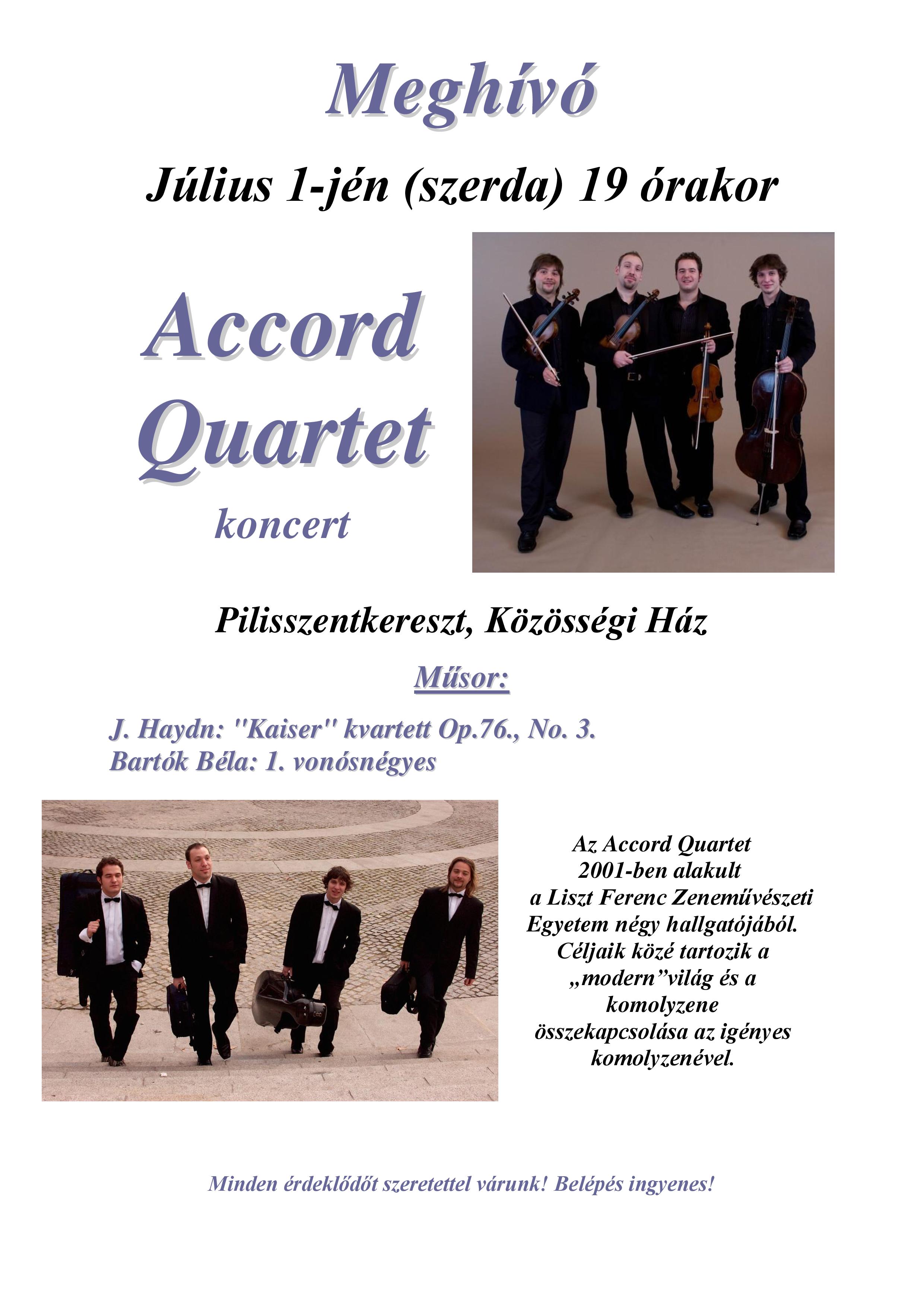 Accord Quartett koncert meghÃ­vÃ³