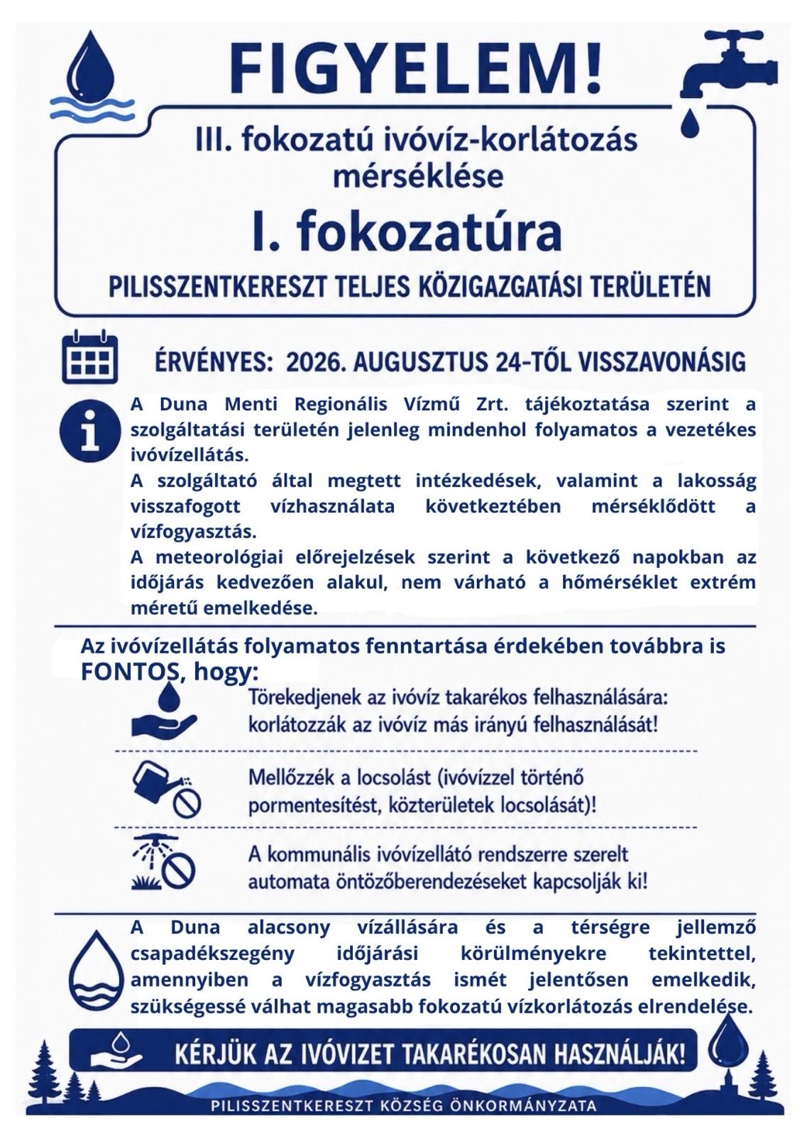 Ivóvízkorlátozas